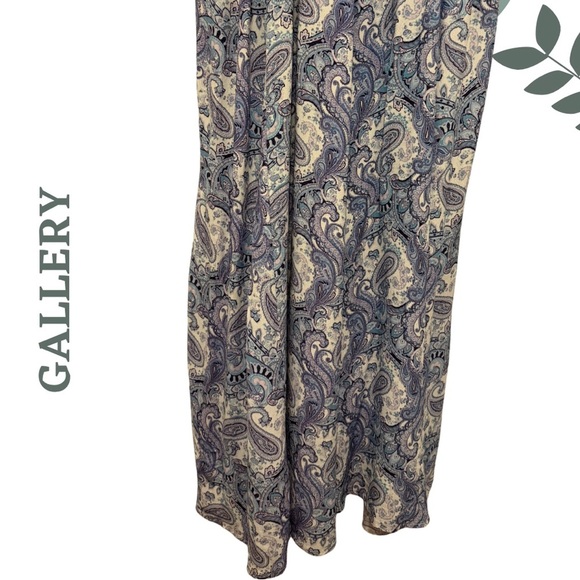 GALLERY Blue Purple Paisley Maxi Dress (US 12 / UK 16 / EUR 44) – Made in Spain - Picture 6 of 10